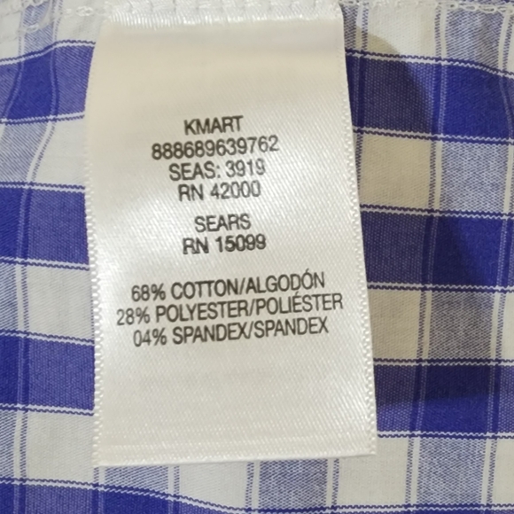 Basic Editions Blue Checkered with Paisley Cuffs Blouse Women's 3X - Picture 8 of 8